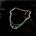 Double layer hip hop necklace