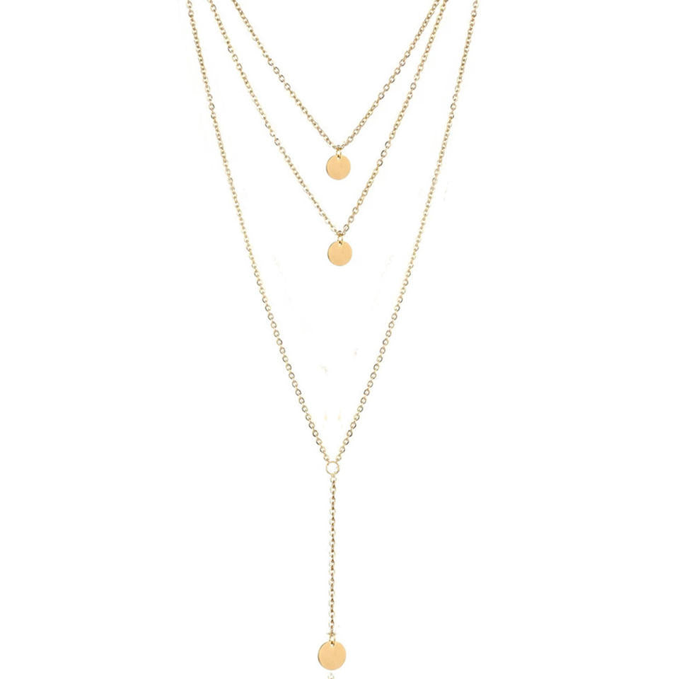 3 layer chain necklace for women