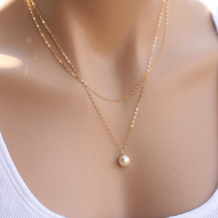 Double layer pearl Necklace for women
