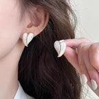 Heart shape ear studs for women