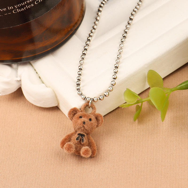 Cute Brown teddy long neck chain