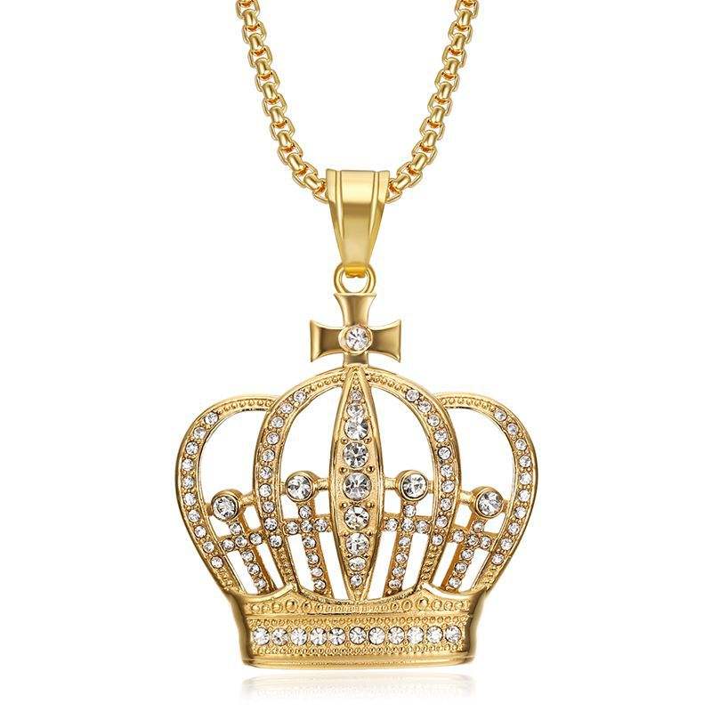 Hip hop style Crown Necklace for Men's