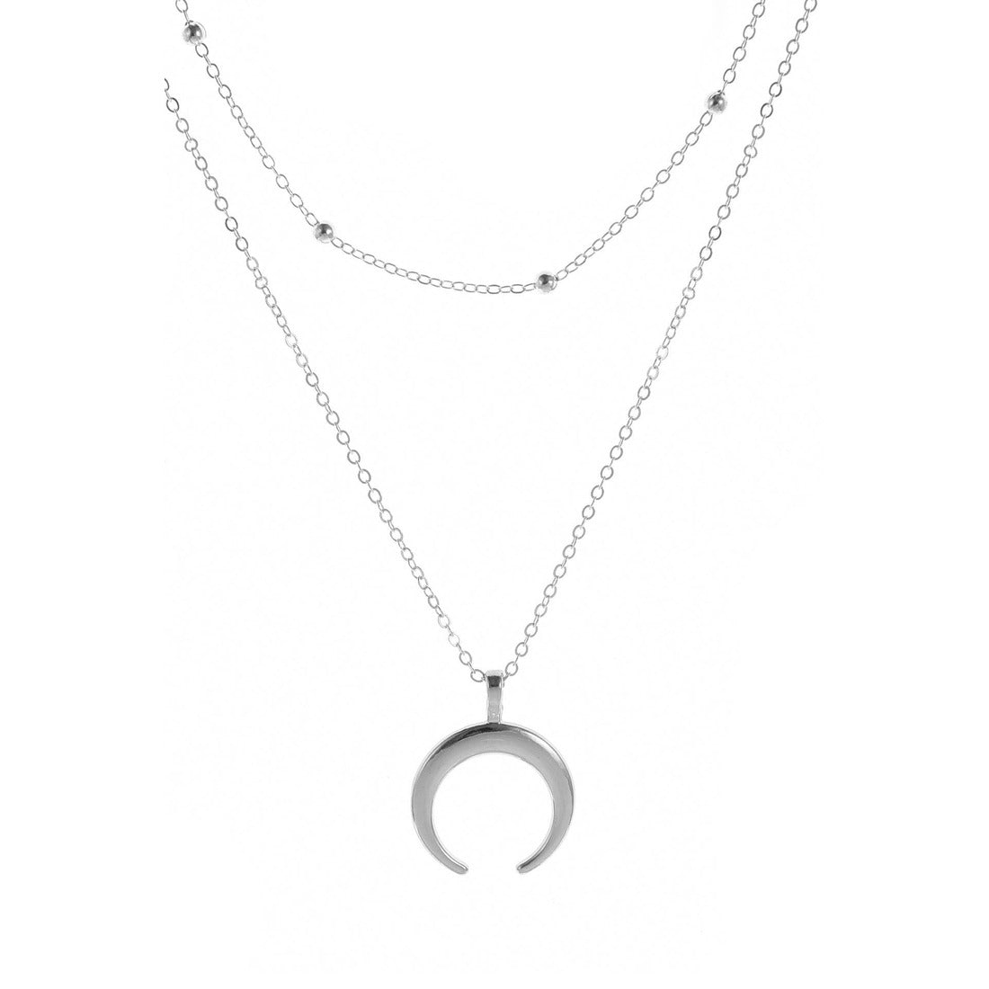 Double layer Moon necklace