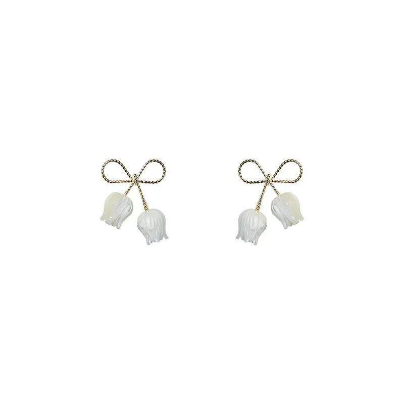 Flower ear studs for women