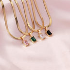 Stainless steel material Gold plated necklace