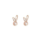 Rabbit ear studs with stones