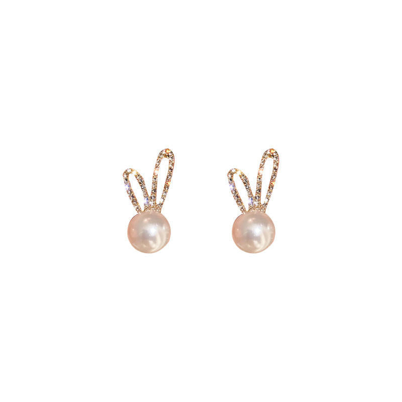 Rabbit ear studs with stones
