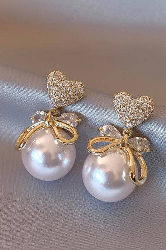 Hot selling Pearl & Heart Earrings