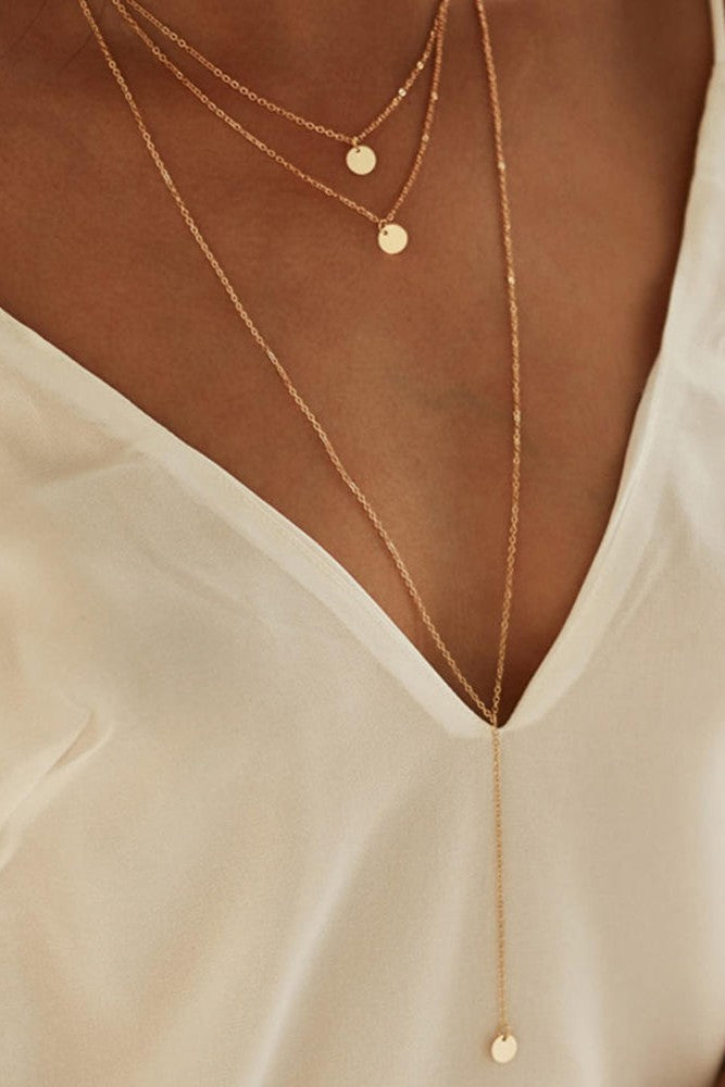 3 layer chain necklace for women