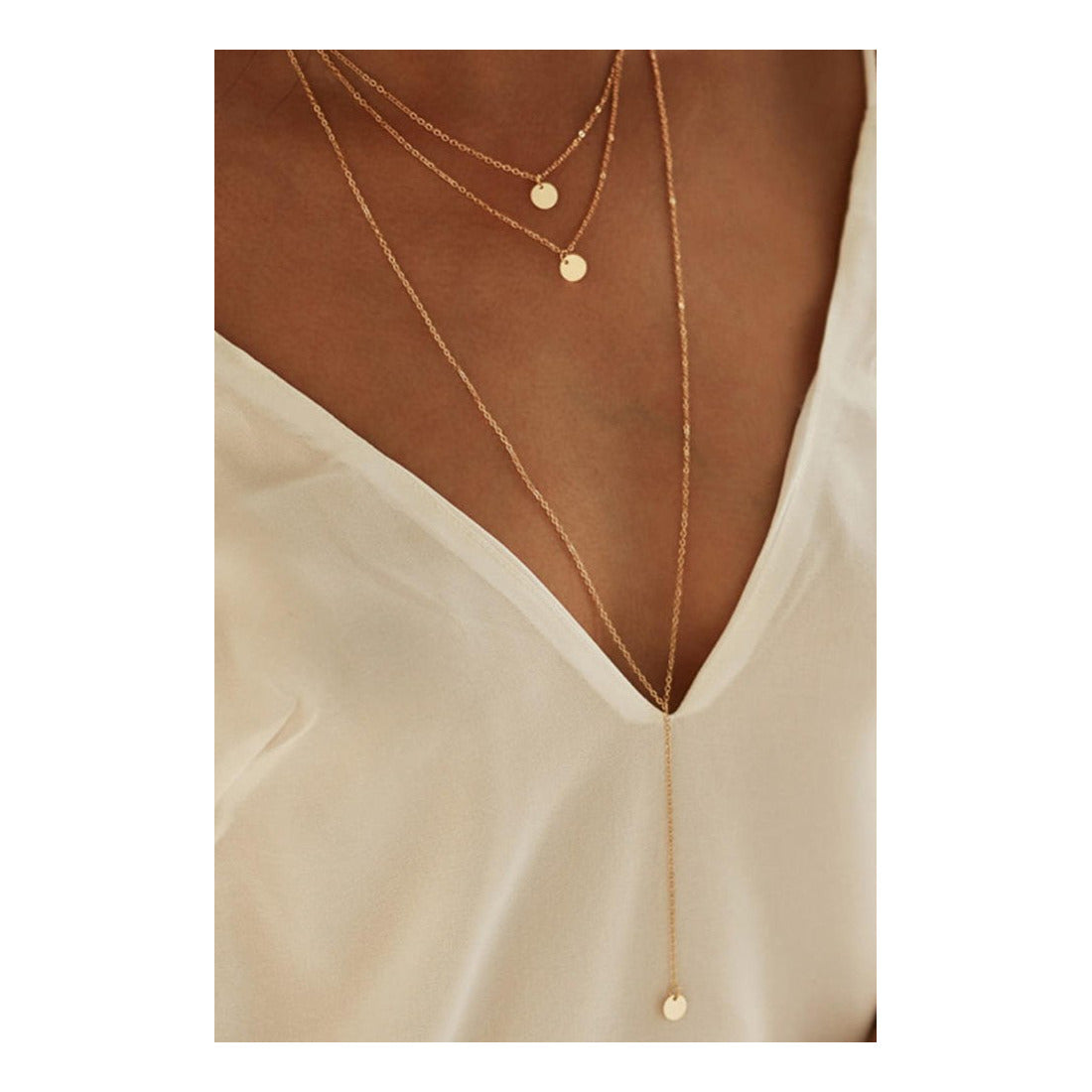 3 layer chain necklace for women