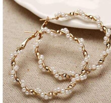 Pearl Earrings for womenMaterial:- Pearl + Alloy zincColor :- Gold