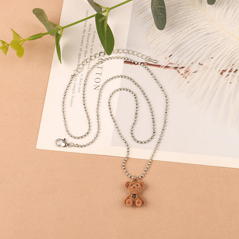 Cute Brown teddy long neck chain