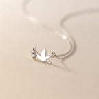 Swallow bird pendant Necklace with Diamonds