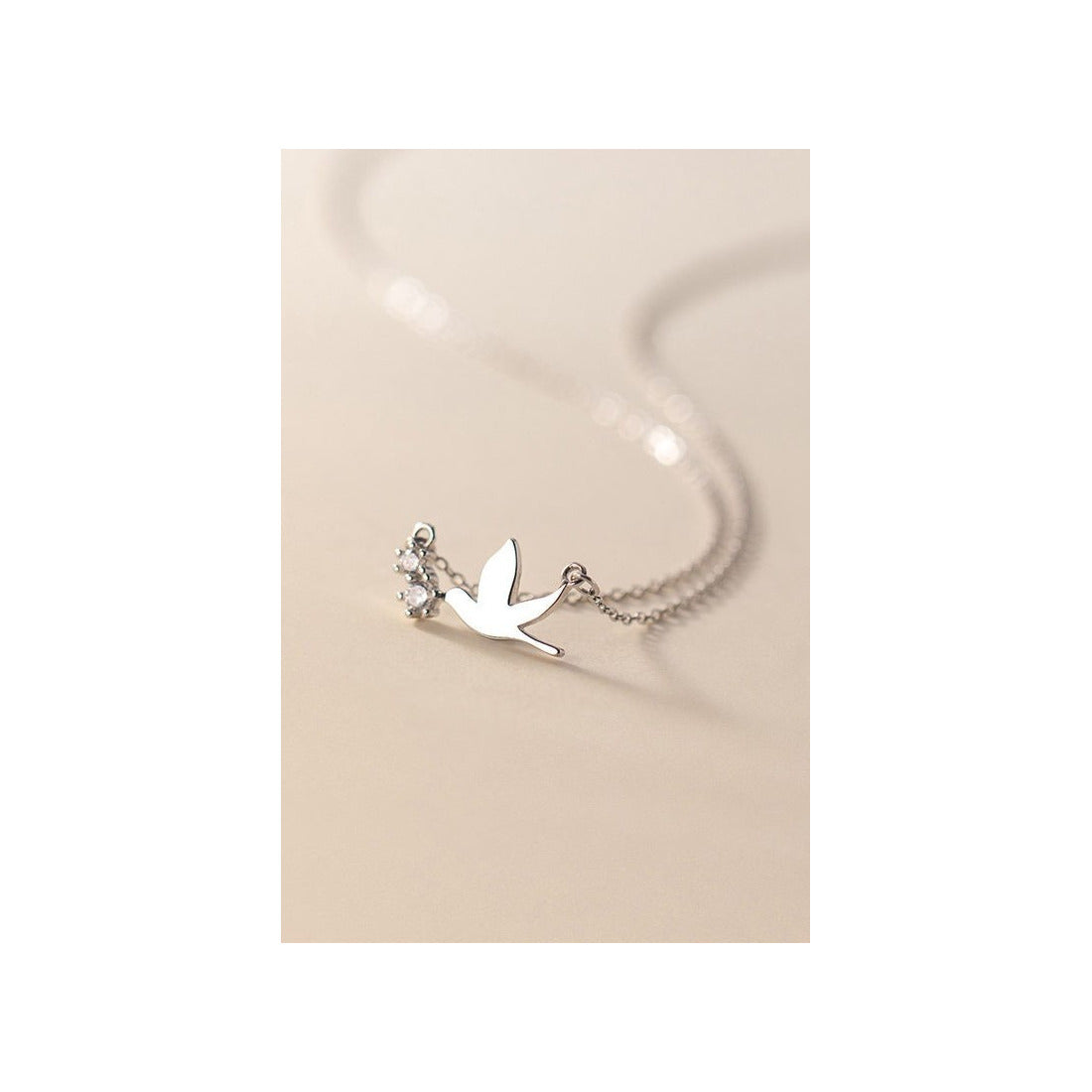 Swallow bird pendant Necklace with Diamonds