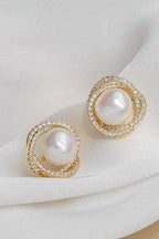 Floral zircon pearl Ear studs, Exclusively launchColor specifications :- goldenReady stock available