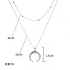 Double layer Moon necklace