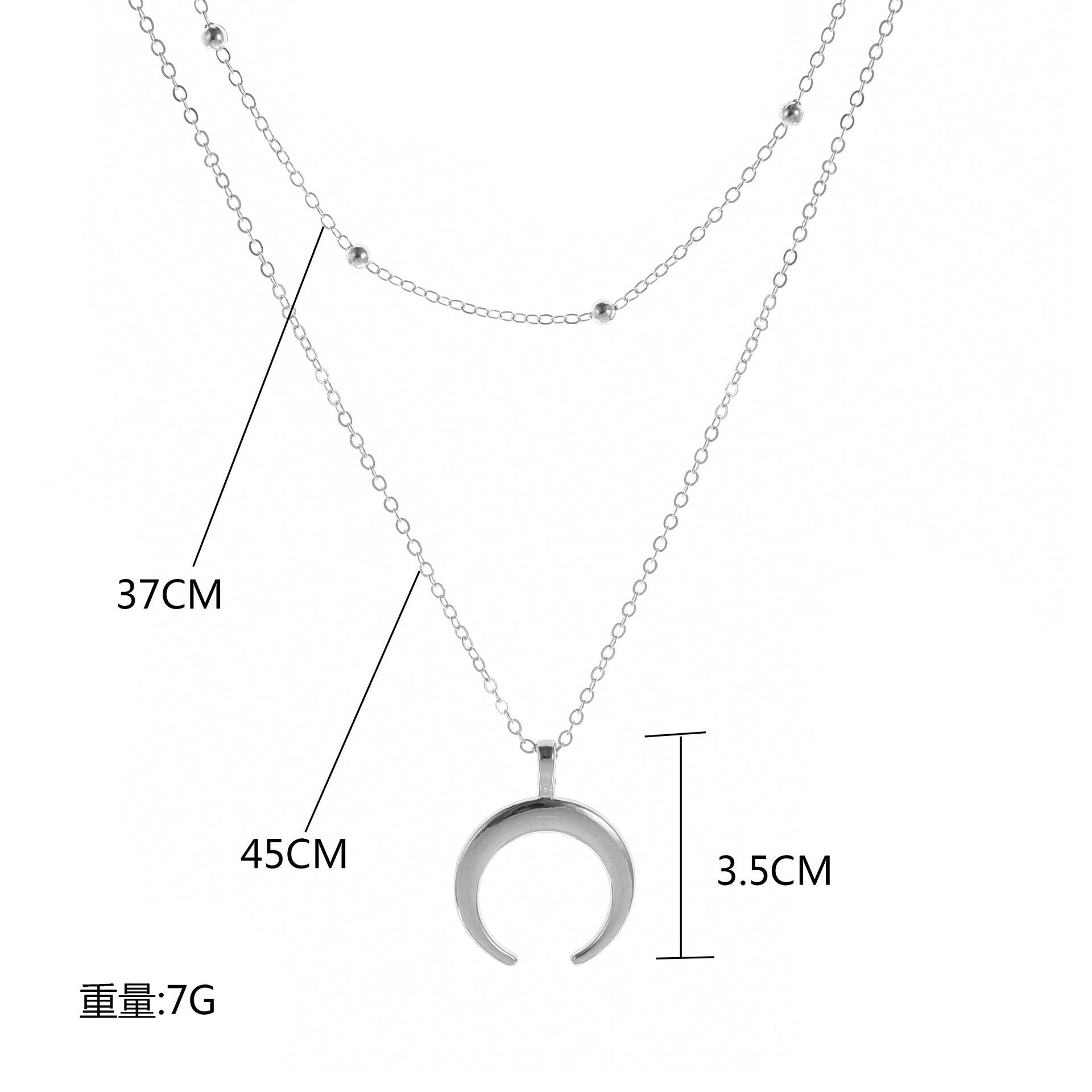 Double layer Moon necklace