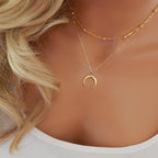Double layer Moon necklace