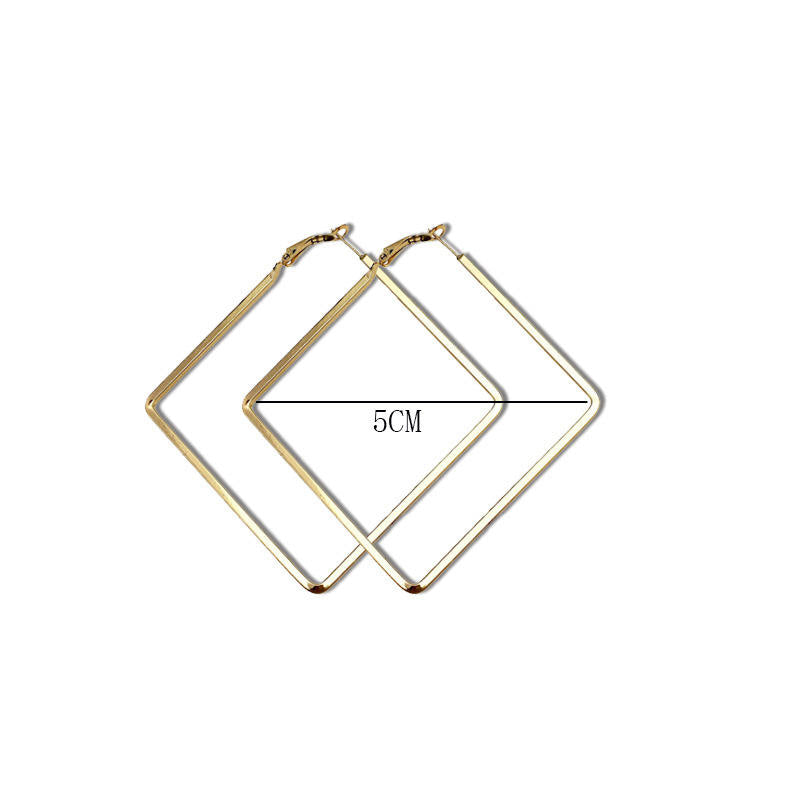 Square shape oversized Earrings