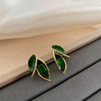 Leaf ear studs for women