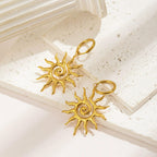 Stainless steel  sun shaped Necklace for women Colour:- Gold Anti Tarnish and Anti Allergic 18 k gold plated