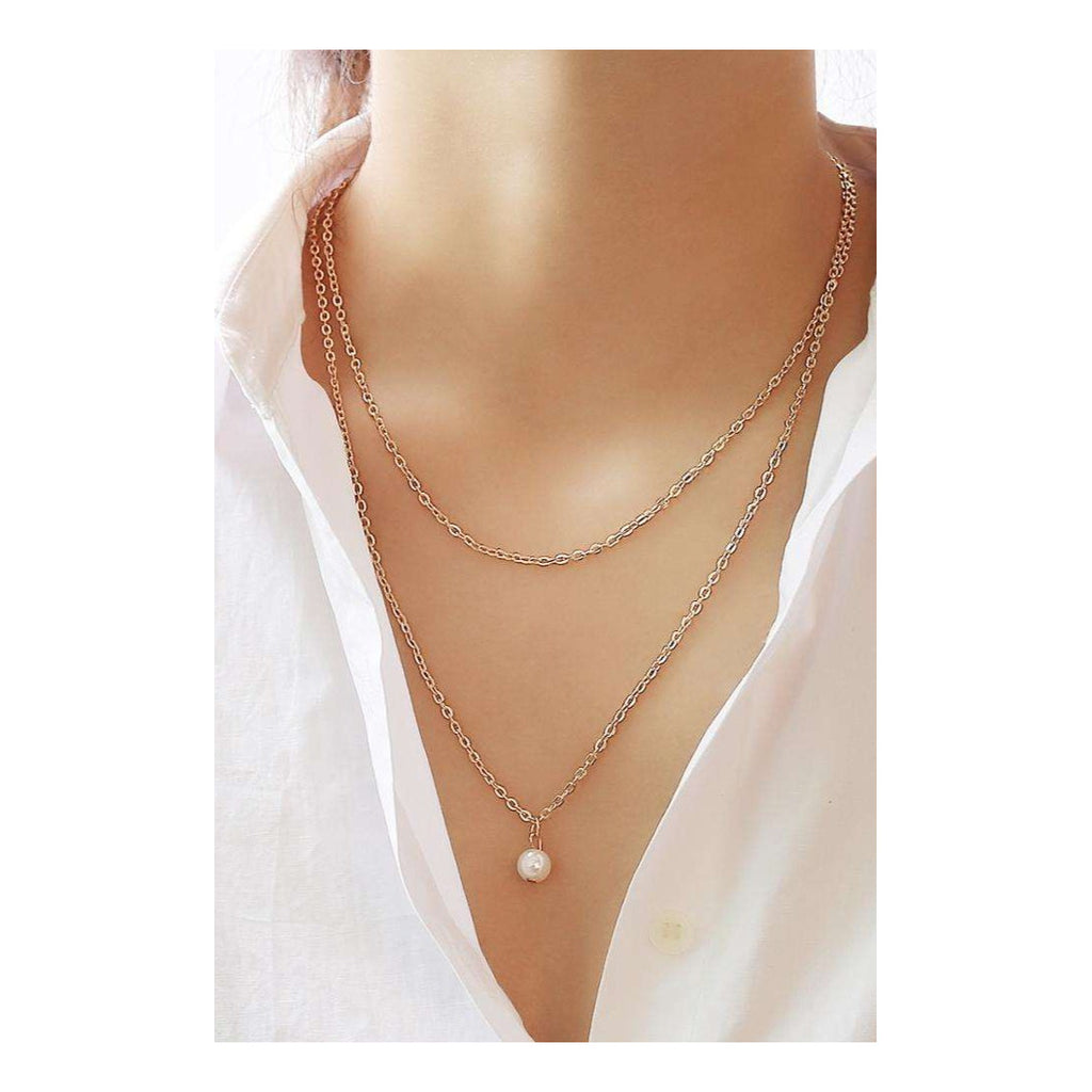 Double layer pearl Necklace for women