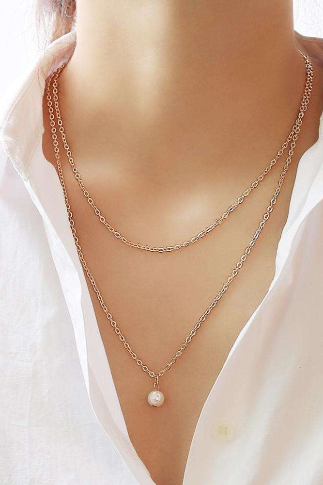 Double layer pearl Necklace for women