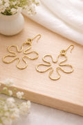 Handcrafted Wavy Drop Earrings in Iron – 18K Gold Plated