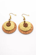 Handmade Brass Copper Circle Earrings