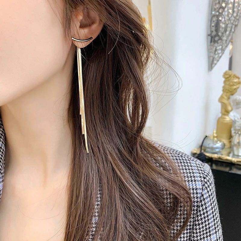 Long tassel party wear Korean Earrings