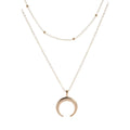 Double layer Moon necklace
