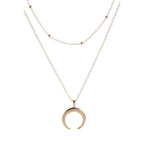 Double layer Moon necklace