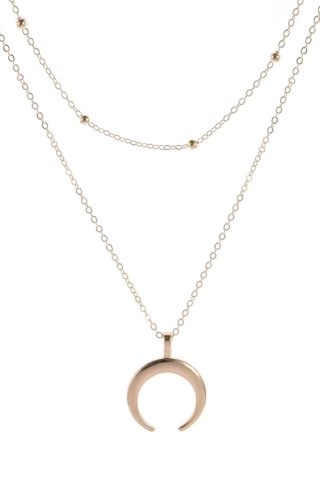 Double layer Moon necklace