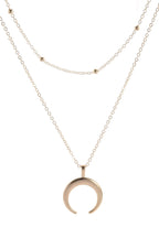 Double layer Moon necklace