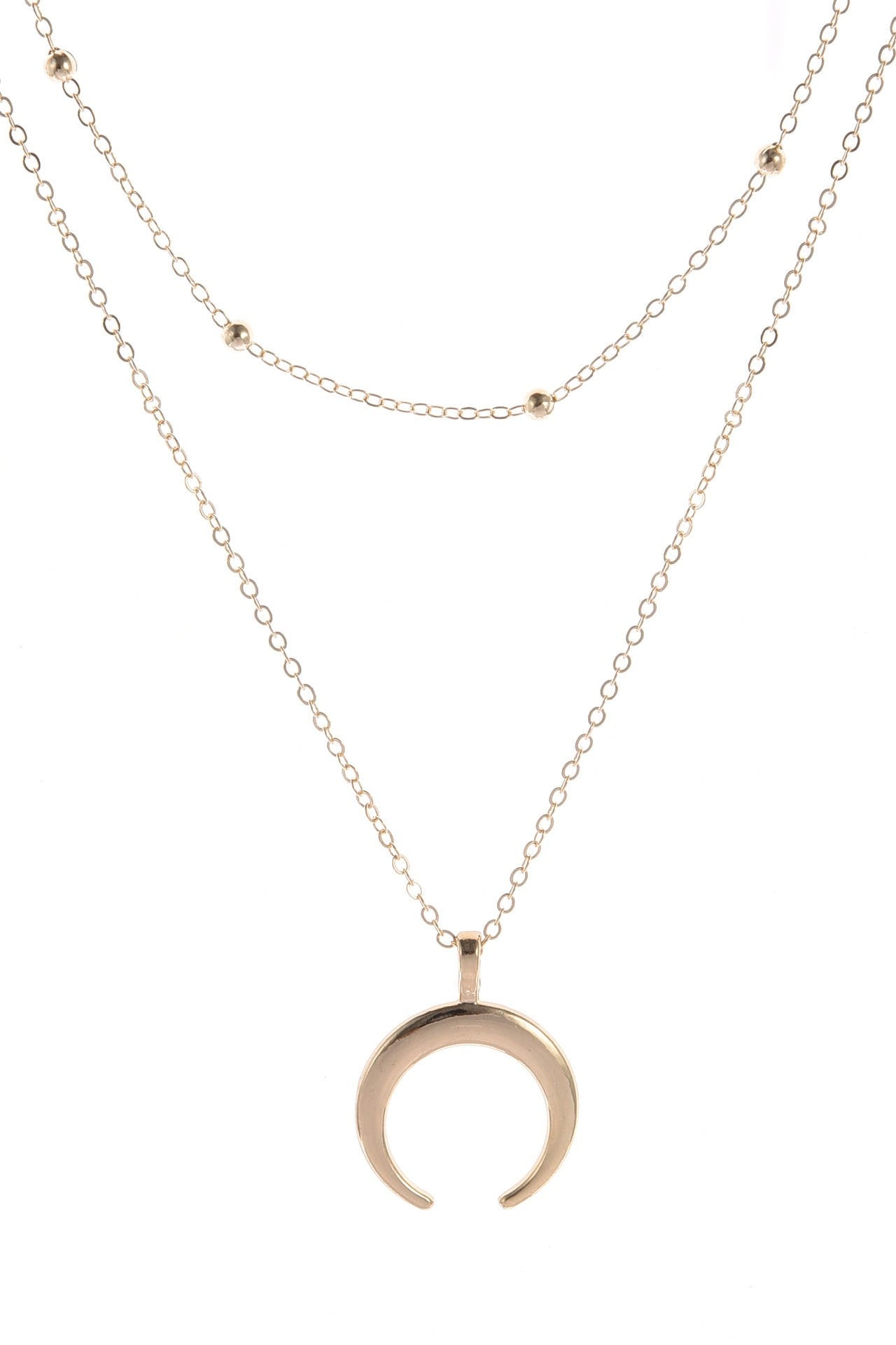 Double layer Moon necklace