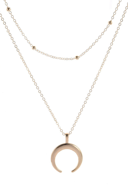 Double layer Moon necklace