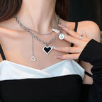 Double layer heart love chain Necklace