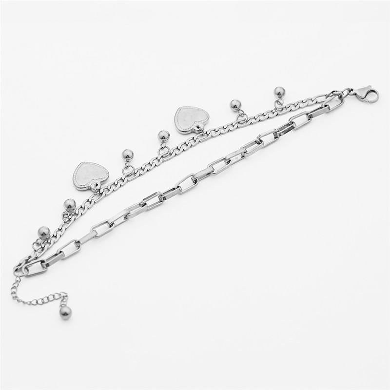 Multilayer heart shape bracelet