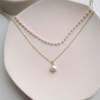 Double layer handmade pearl Necklace