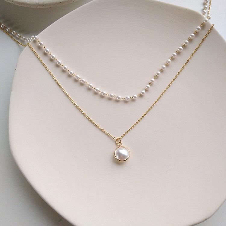 Double layer handmade pearl Necklace