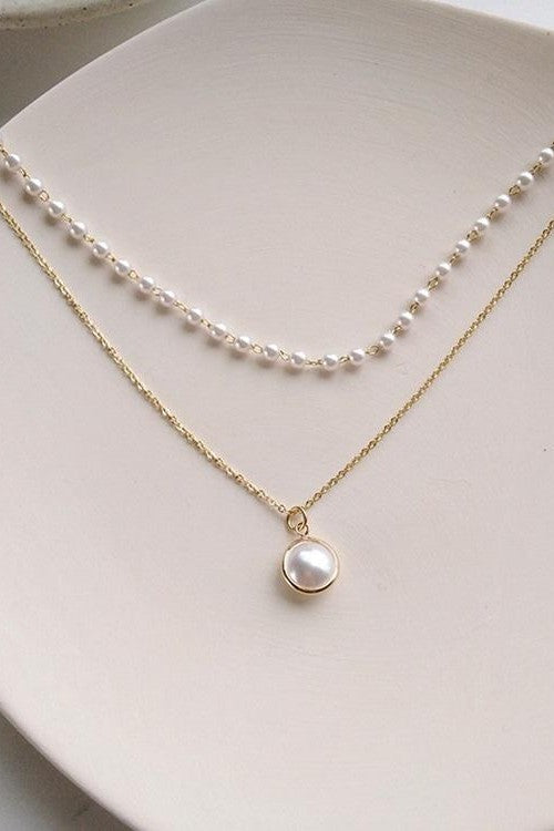 Double layer handmade pearl Necklace