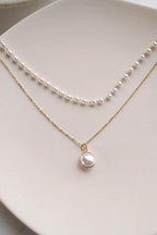 Double layer handmade pearl Necklace