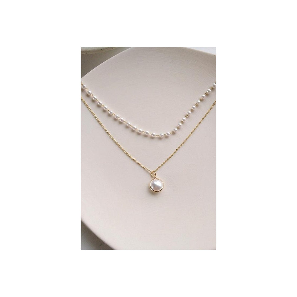Double layer handmade pearl Necklace