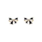 Bow shaped ear studs for women