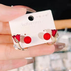 Flower Ear studs for women Material:- Alloy Copper Color:- RedAnti tarnish studs