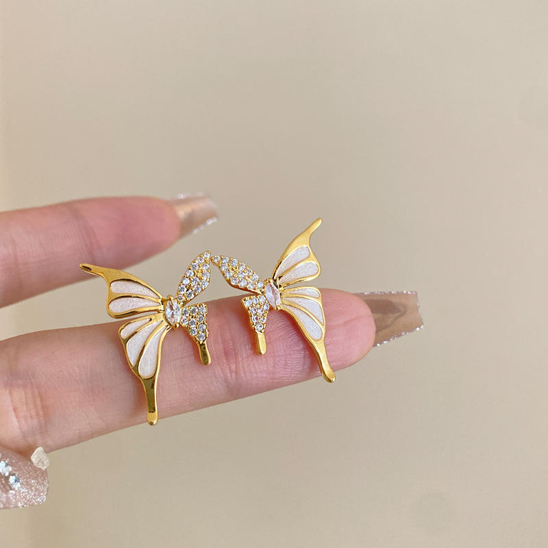 Butterfly ear studs for women