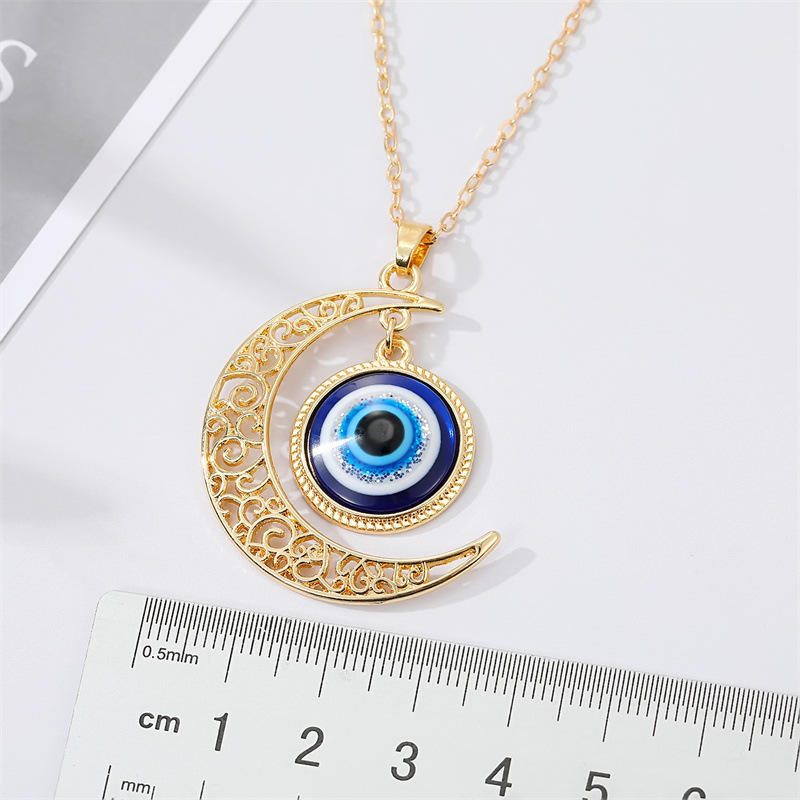 Evil eye necklace with Moon