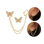 Butterfly pearl earrings for women