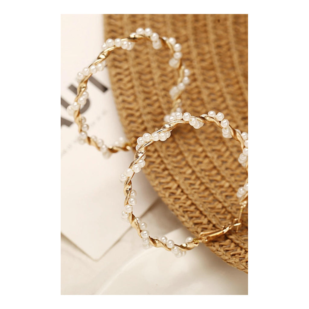Pearl Earrings for womenMaterial:- Pearl + Alloy zincColor :- Gold