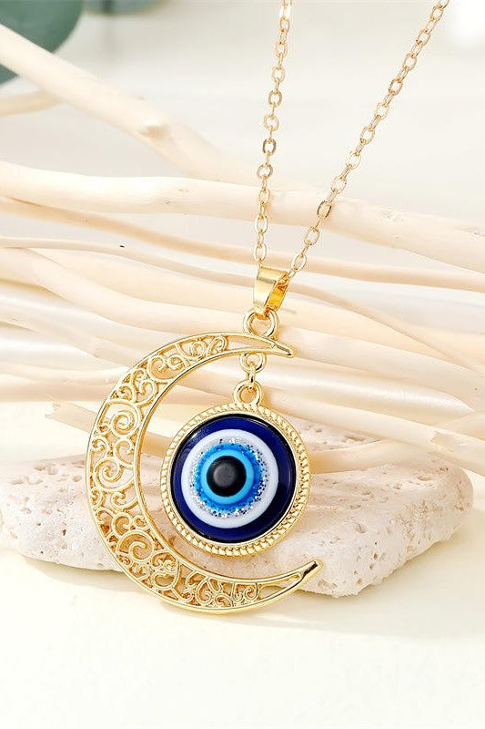 Evil eye necklace with Moon